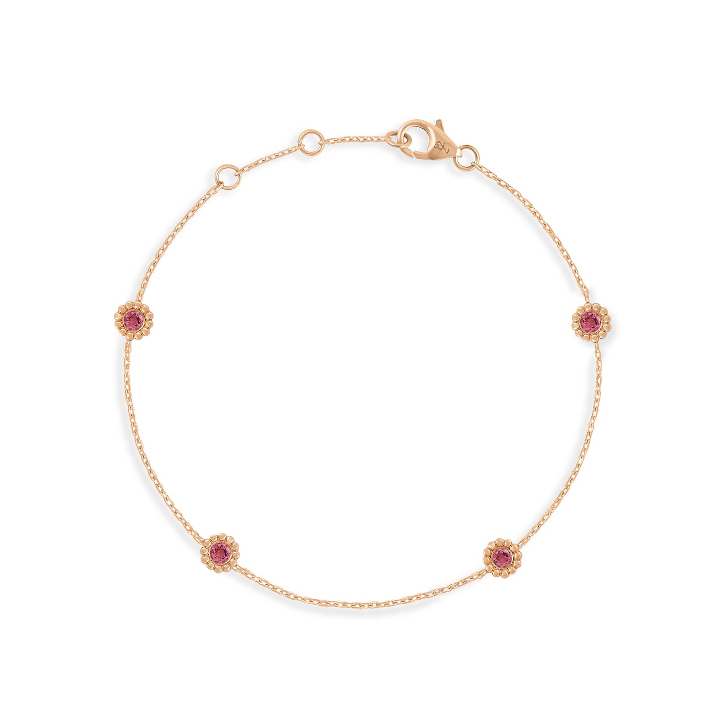 Bracelet Marguerite saphir rose