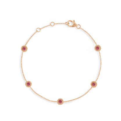 Bracelet Marguerite saphir rose