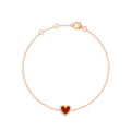 Bracelet Nuances Coeur cornaline - Or rose 18 carats