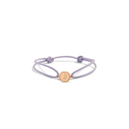 Bracelet cordon Alphabet perles d'or