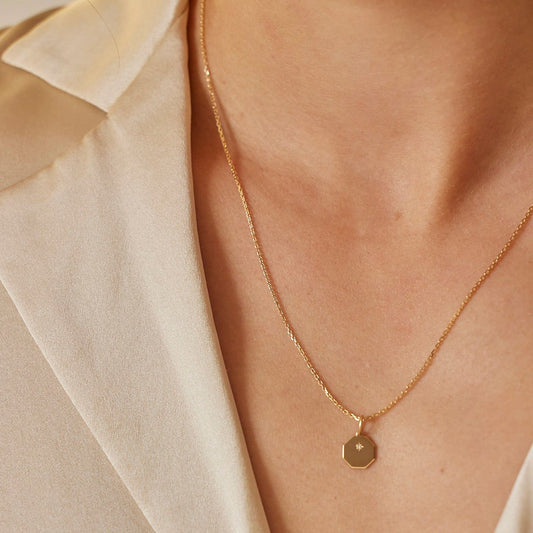 Médaille Mini Éternité - Or 18 carats et diamant