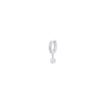 Créole Ligne Diamants personnalisée - Or 18 carats et diamants