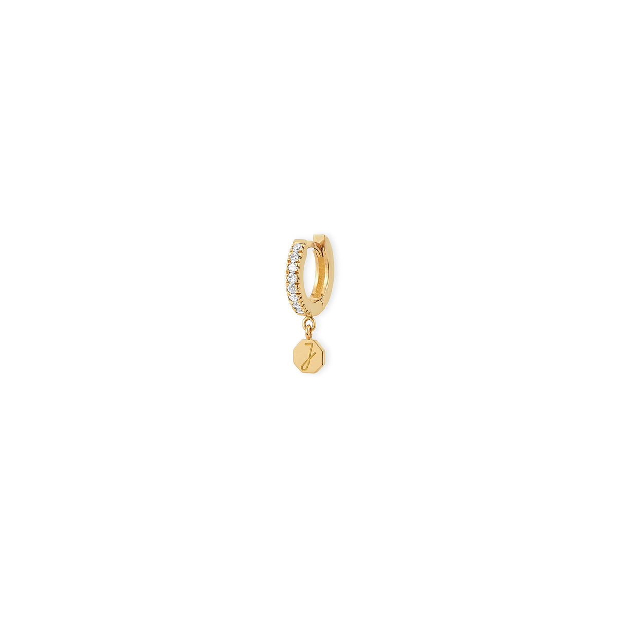 Créole Ligne Diamants personnalisée - Or 18 carats et diamants