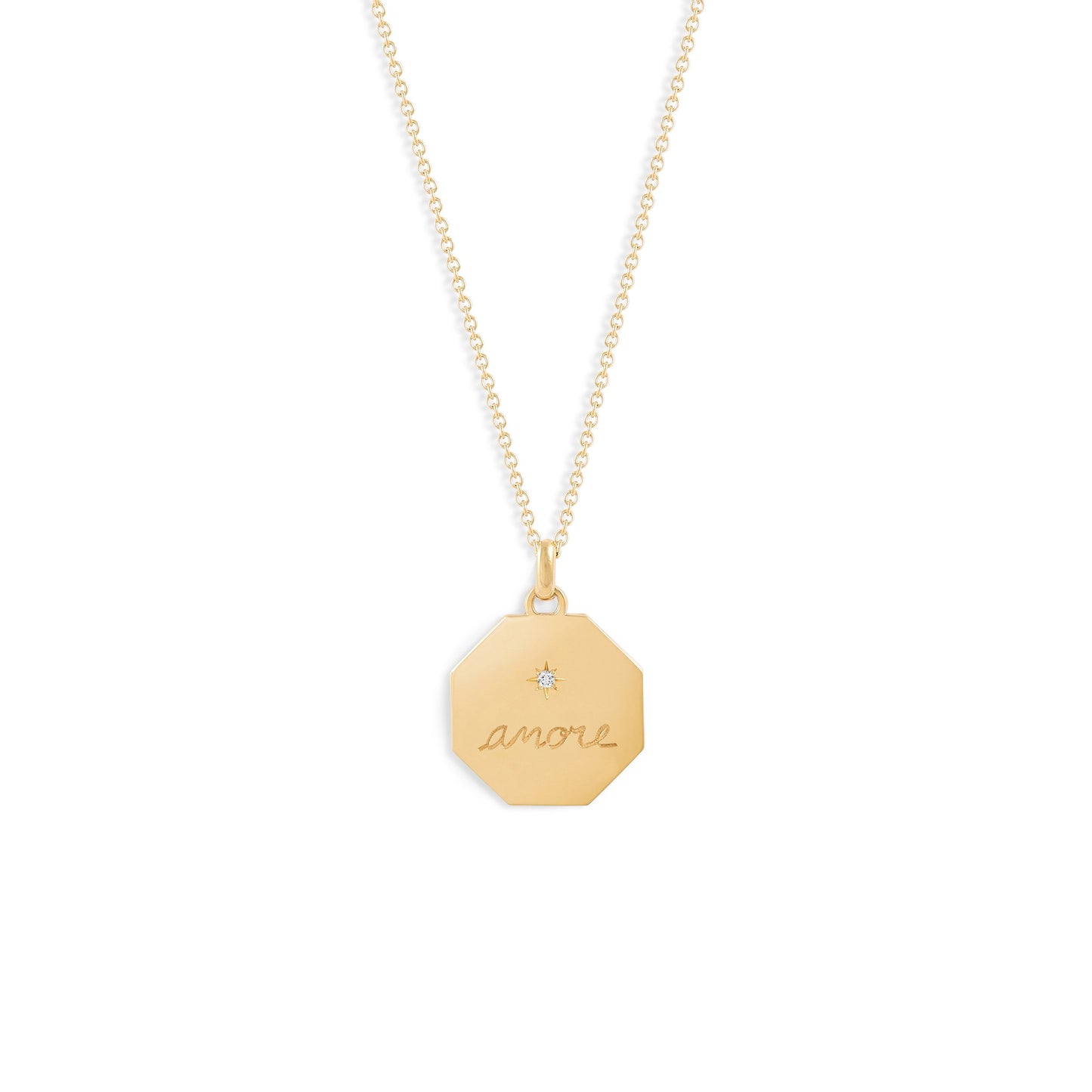 Médaille Amore - Or 18 carats et diamant
