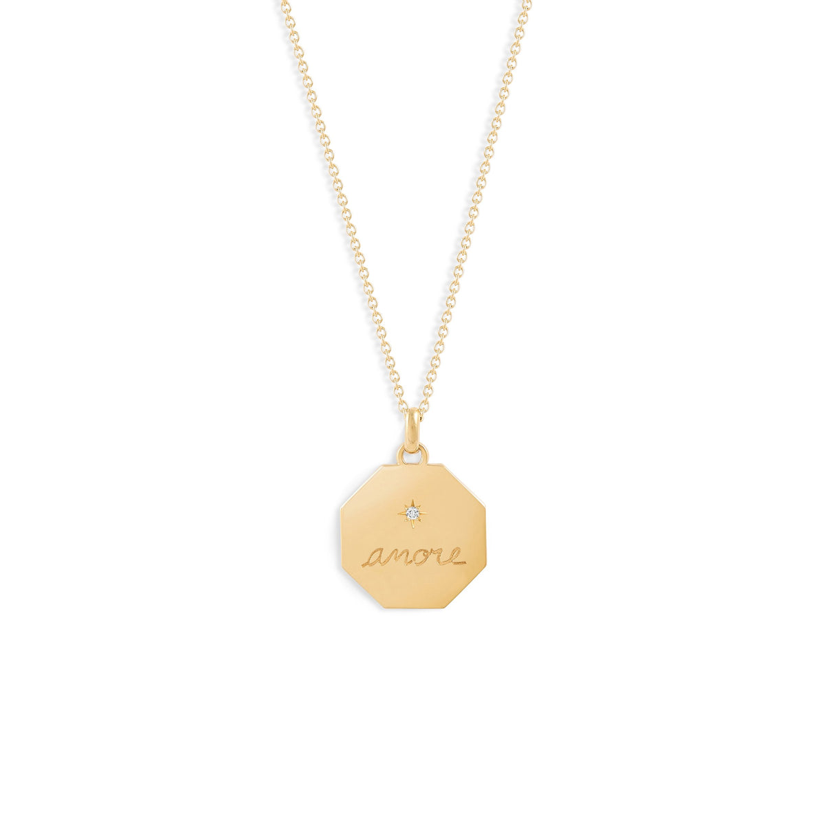 Médaille Amore - Or 18 carats et diamant