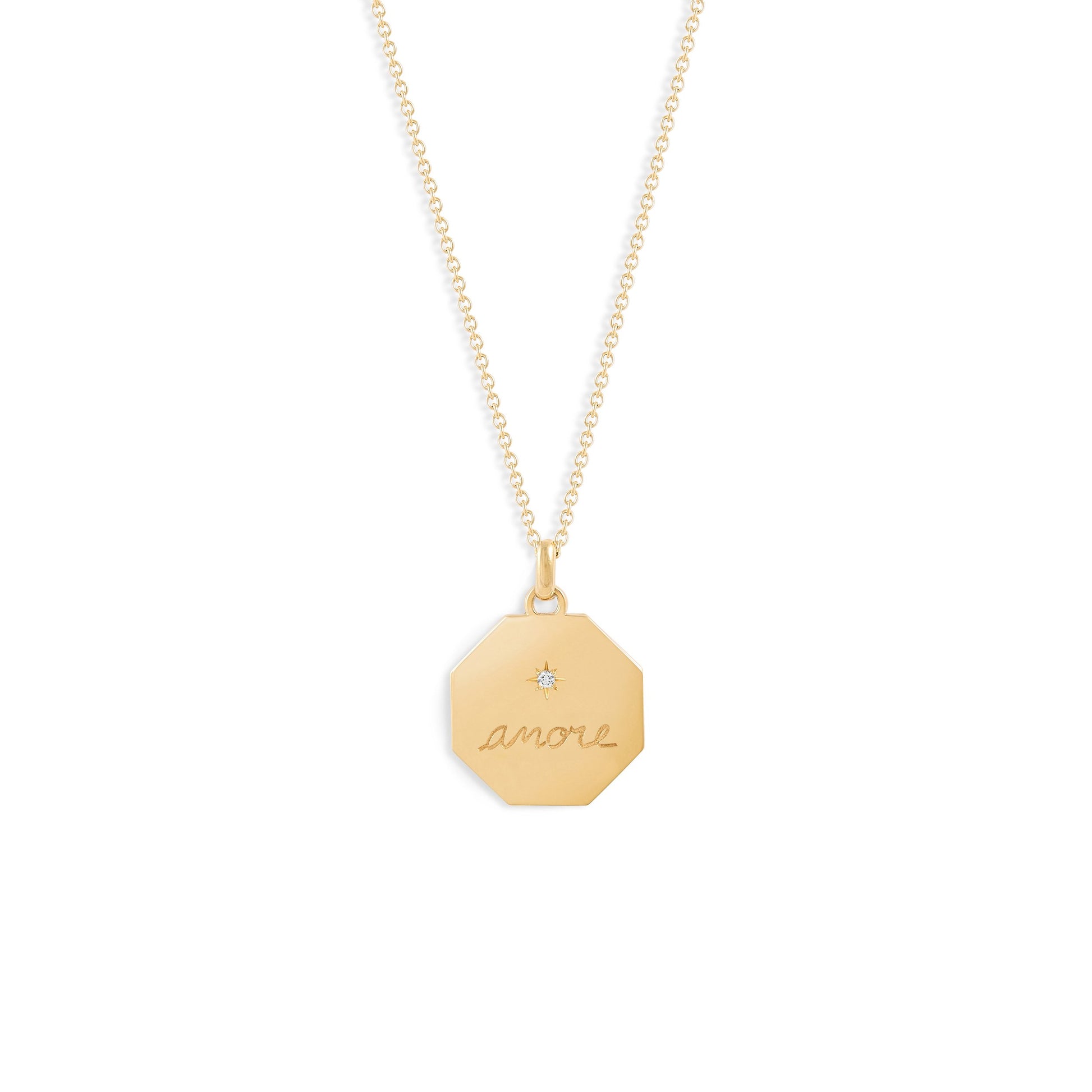 Médaille Amore - Or 18 carats et diamant