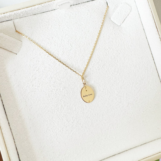 Médaille Forget me not - Or 18 carats et diamant