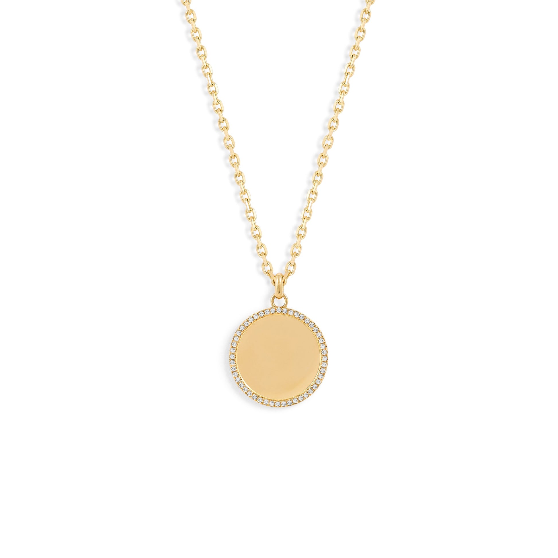 Médaille Ligne Diamants - Or 18 carats et diamants