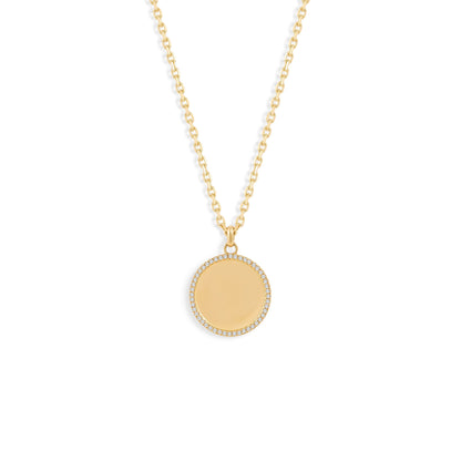 Médaille Ligne Diamants - Or 18 carats et diamants