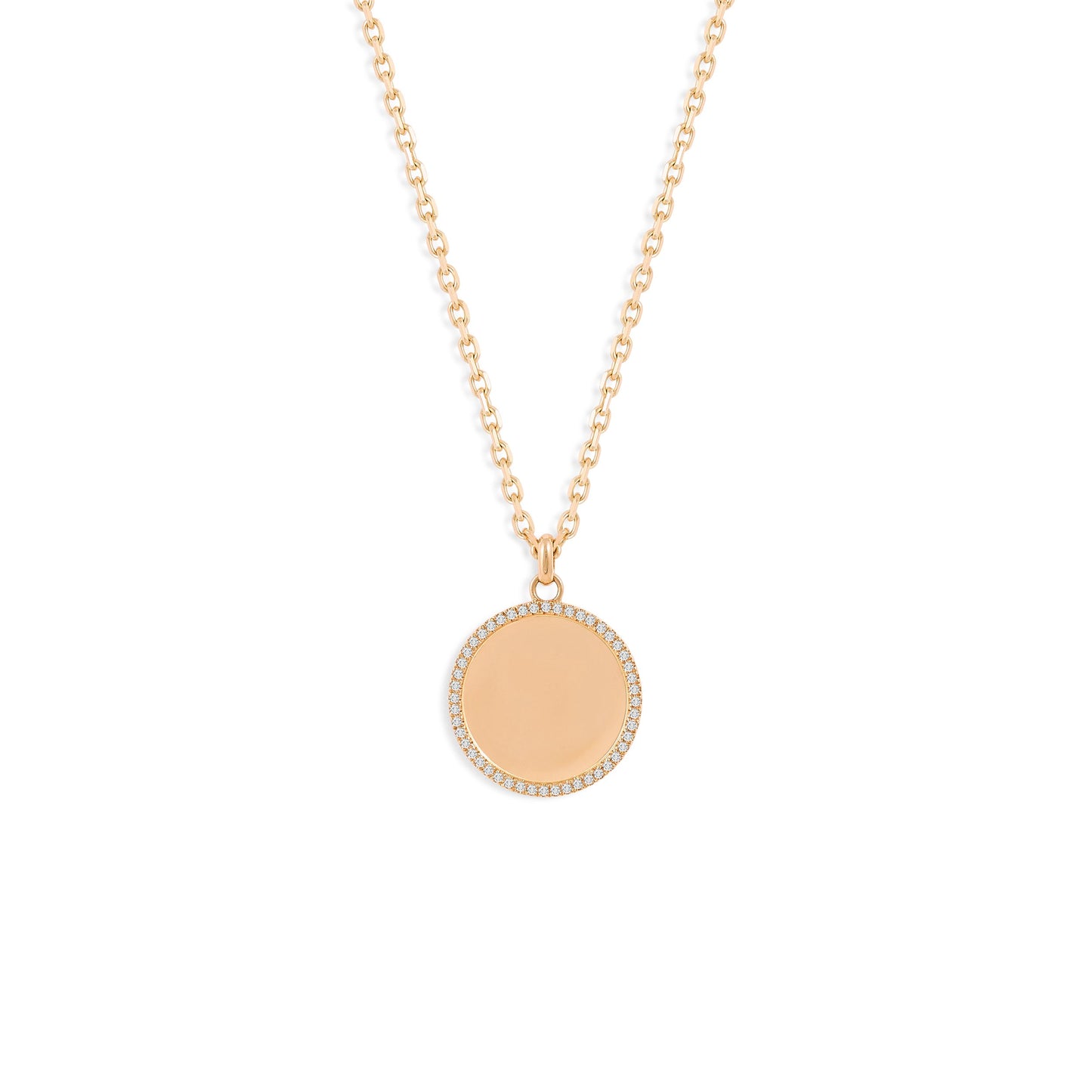 Médaille Ligne Diamants - Or 18 carats et diamants