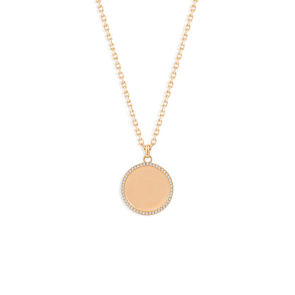 Médaille Ligne Diamants - Or 18 carats et diamants