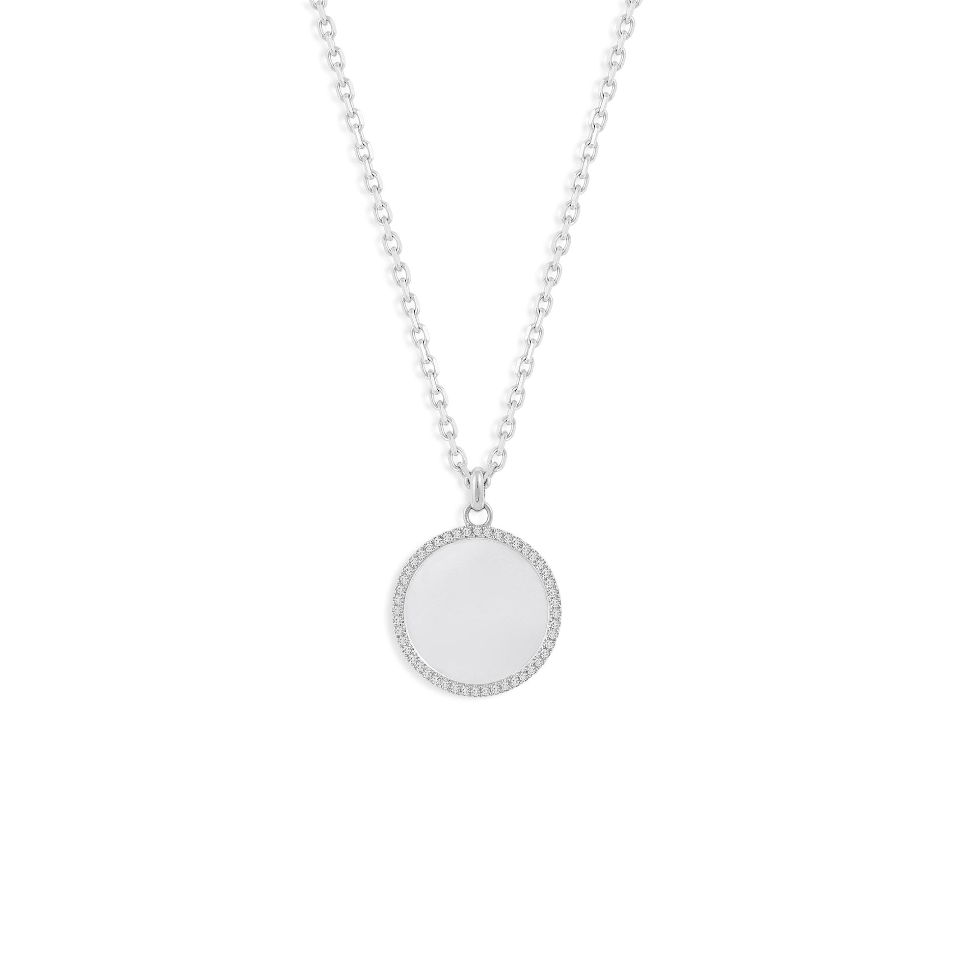 Médaille Ligne Diamants - Or 18 carats et diamants