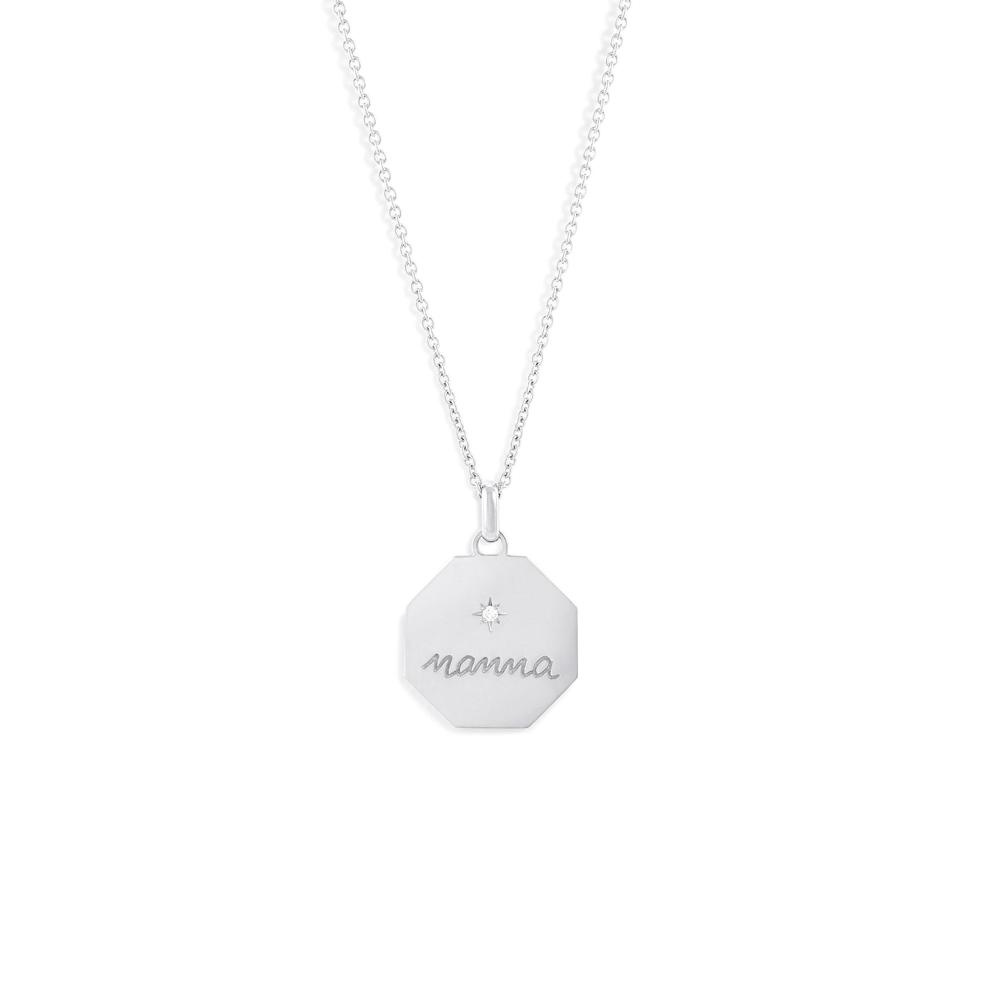 Médaille Mamma - Or 18 carats et diamant