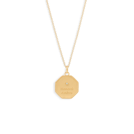 Médaille My Poinçon 22 perles d'or - Or 18 carats et diamant
