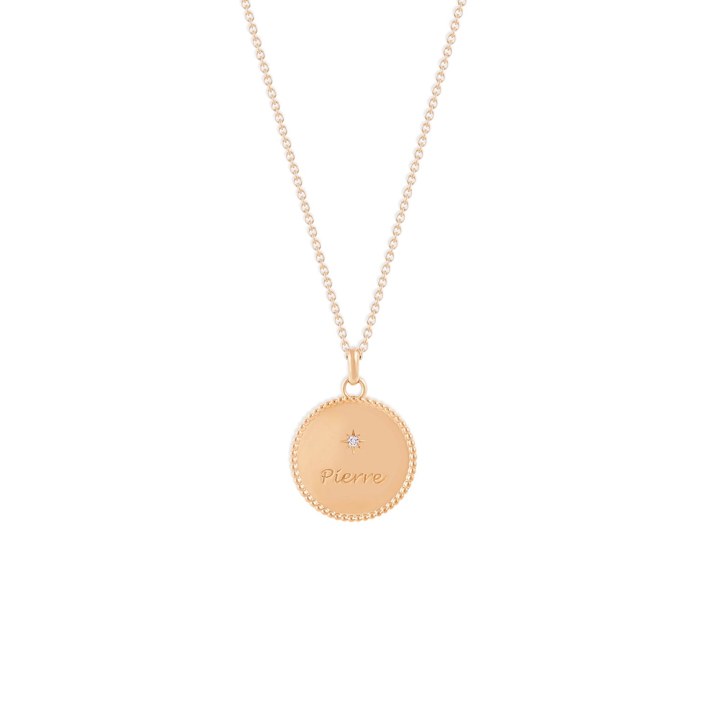 Médaille My Poinçon 22 perles d'or ronde - Or 18 carats