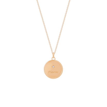 Médaille My Poinçon 22 perles d'or ronde - Or 18 carats