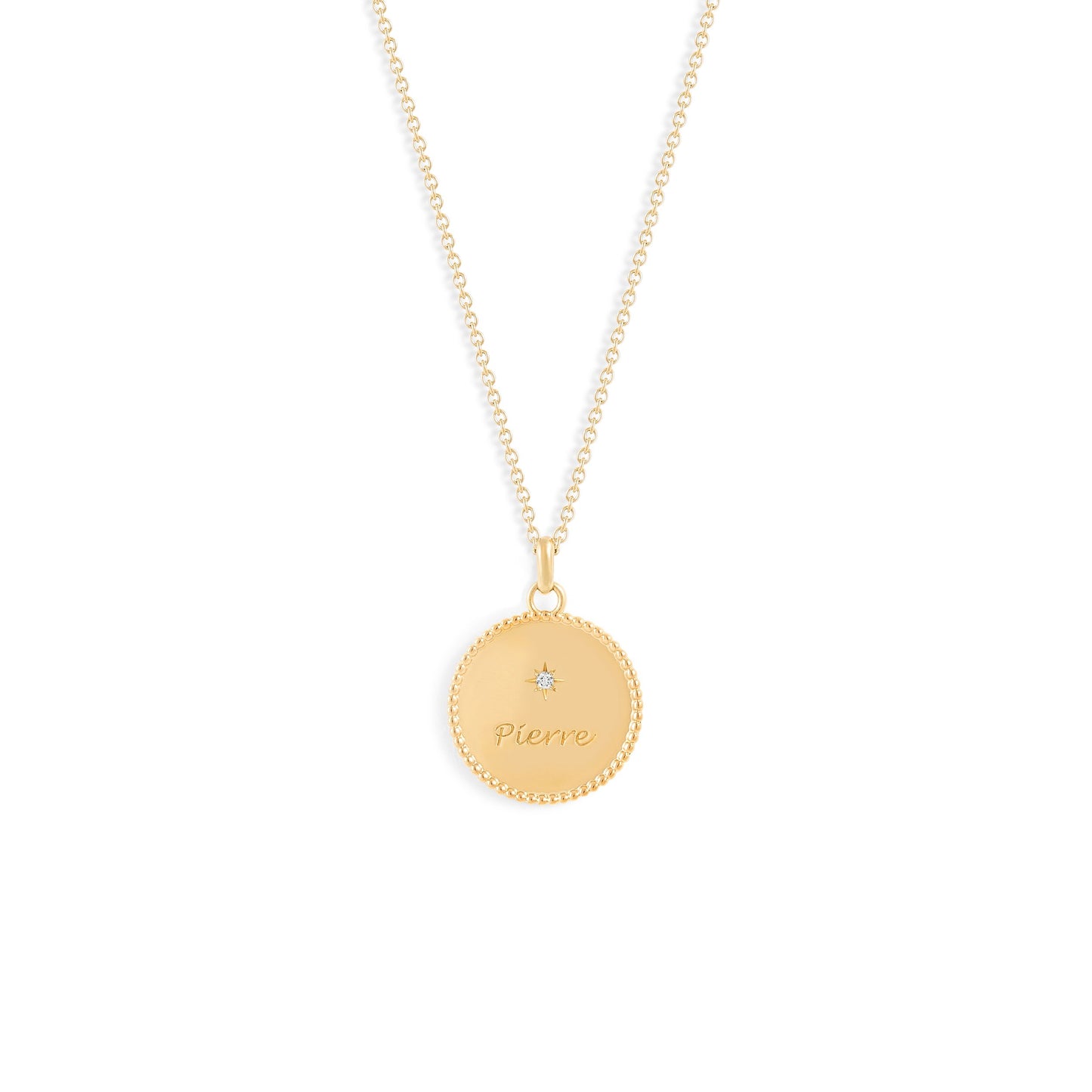 Médaille My Poinçon 22 perles d'or ronde - Or 18 carats