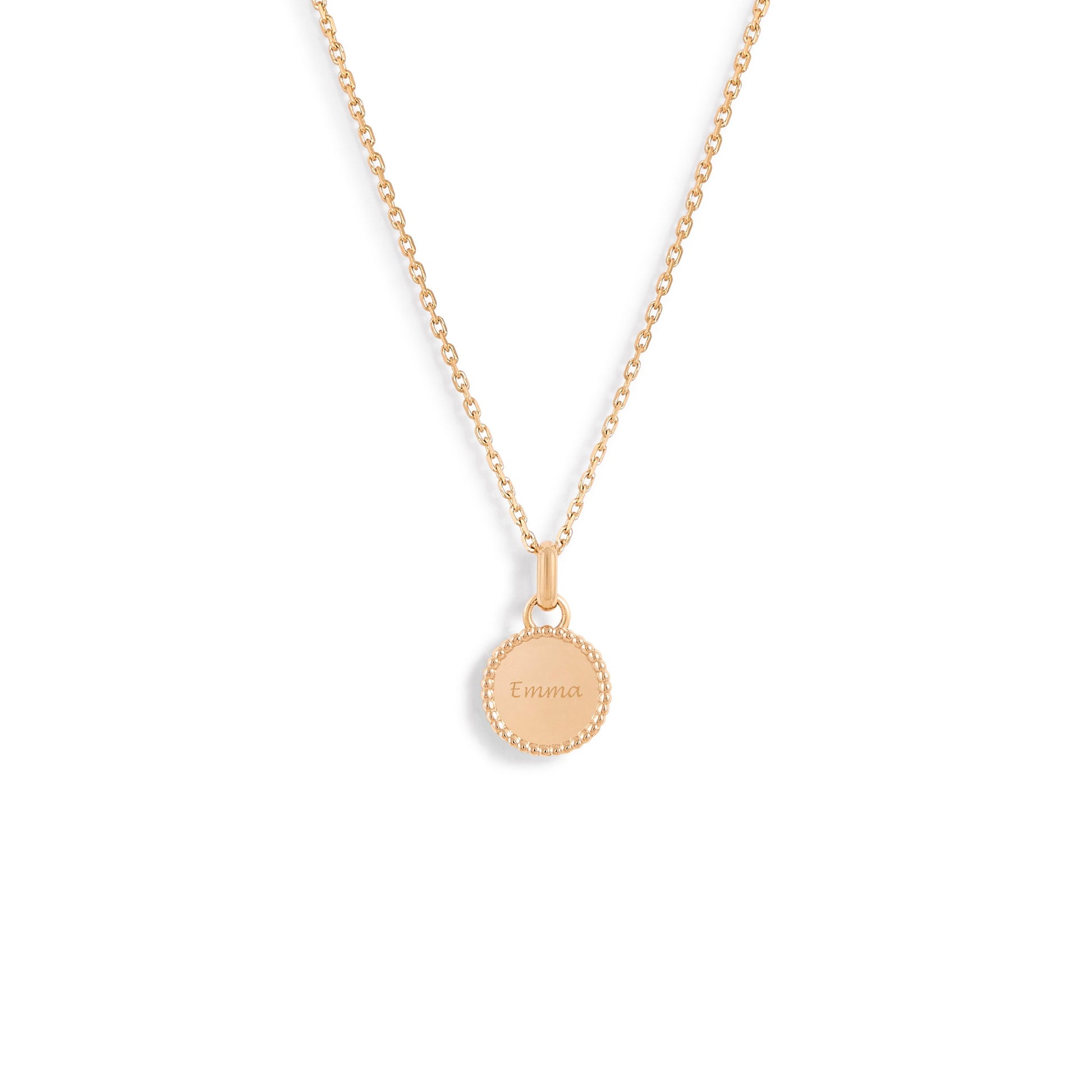 Mini médaille My Poinçon 22 perles d'or ronde - Or 18 carats