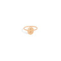 Oval yellow gold 18 carats ring with delicate flower engraving, fine bijoux design. - Bague Forget me not