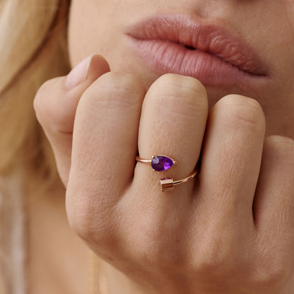 Bague P 22 améthyste