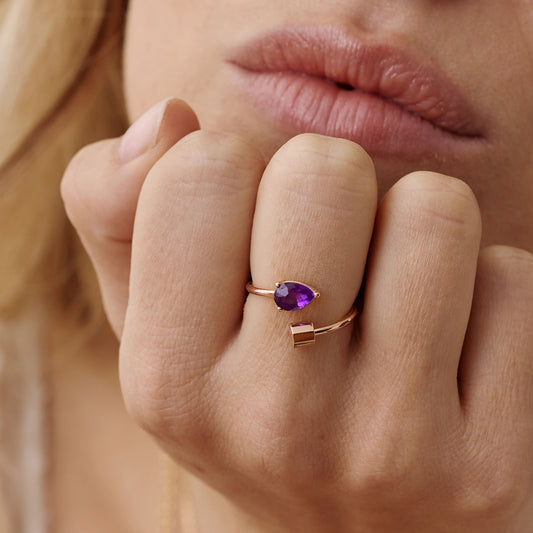 Bague P 22 améthyste