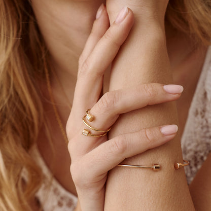Bague P 22 Double Tour - Diamants baguettes