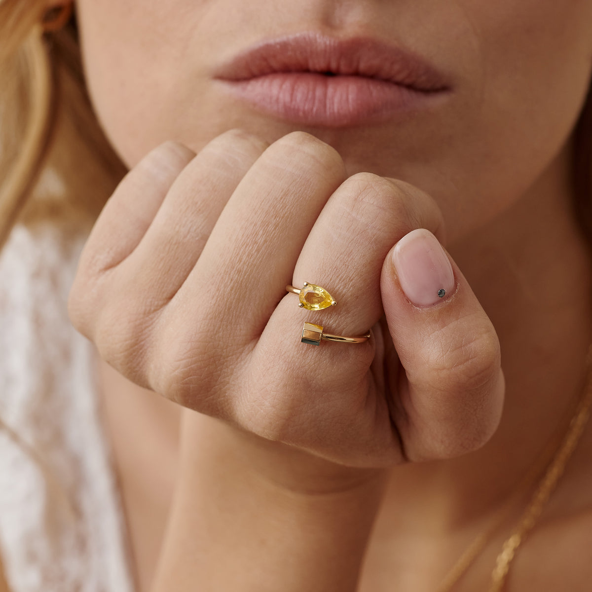 Bague P 22 saphir jaune