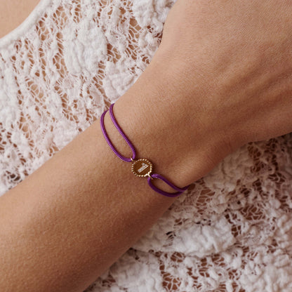 Bracelet cordon Numérologie perles d'or