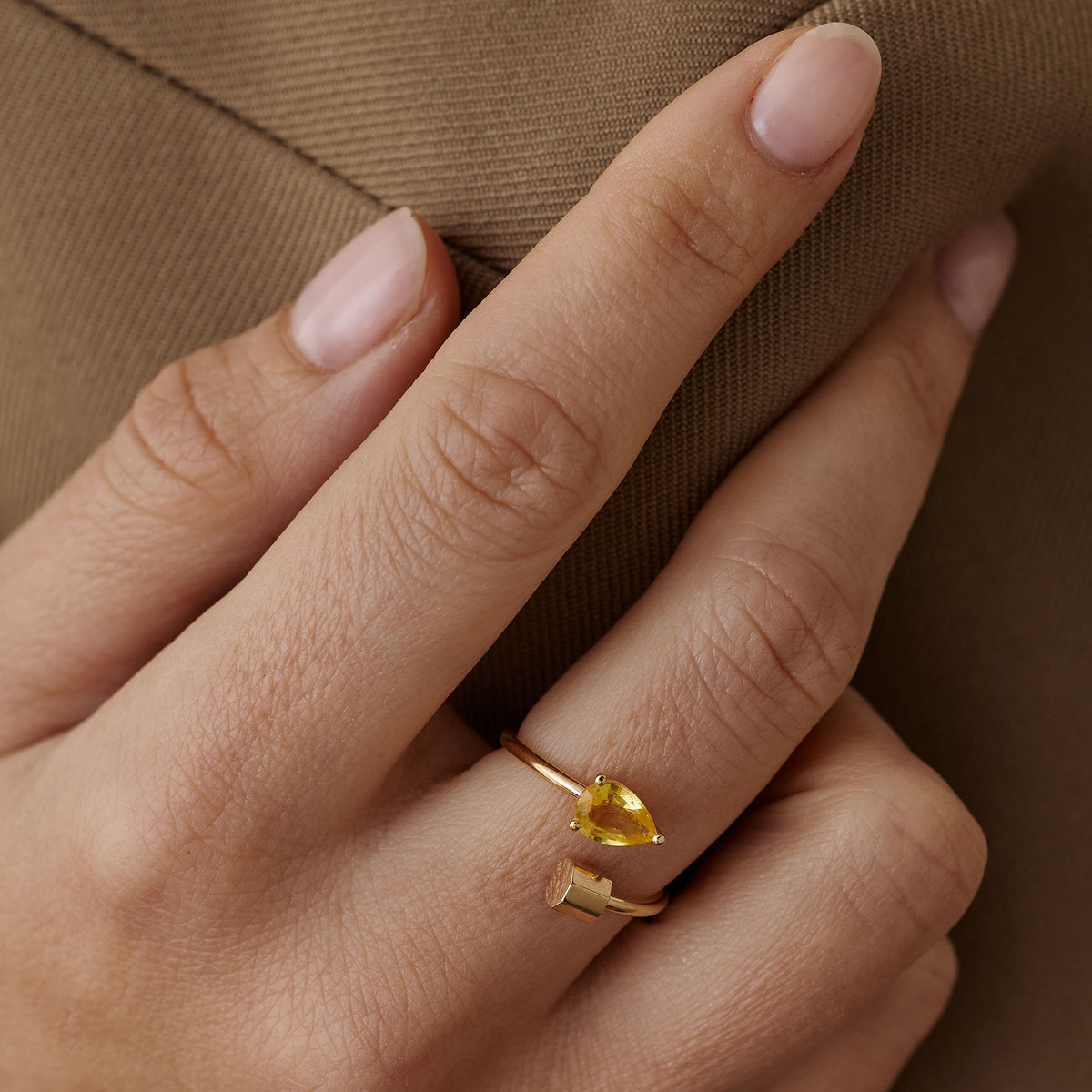 Bague P 22 saphir jaune