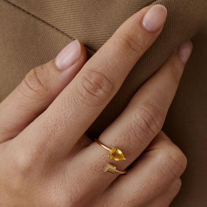 Bague P 22 saphir jaune