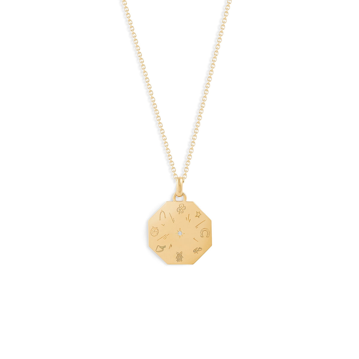 Médaille Fortuna - Or 18 carats et diamant