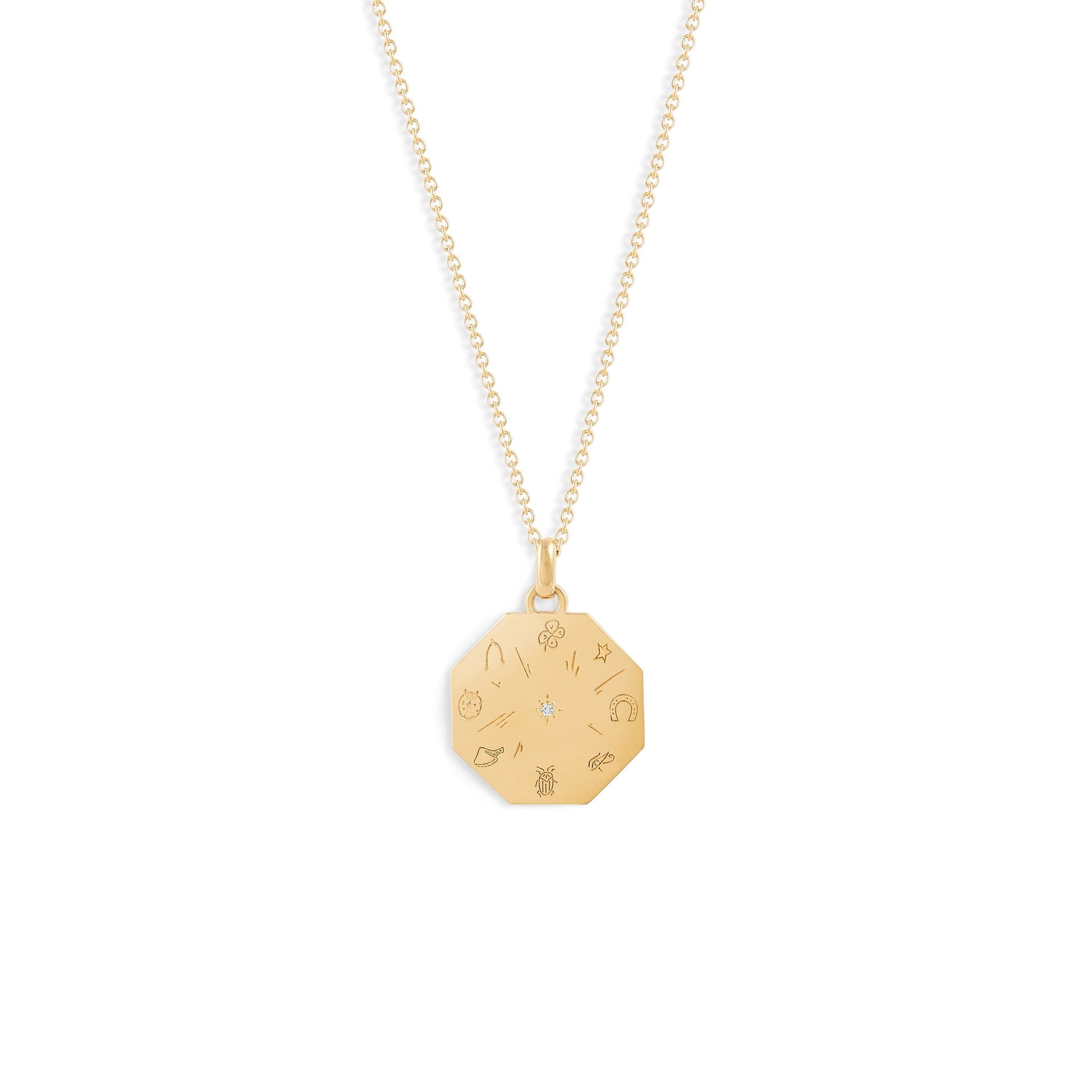 Médaille Fortuna - Or 18 carats et diamant