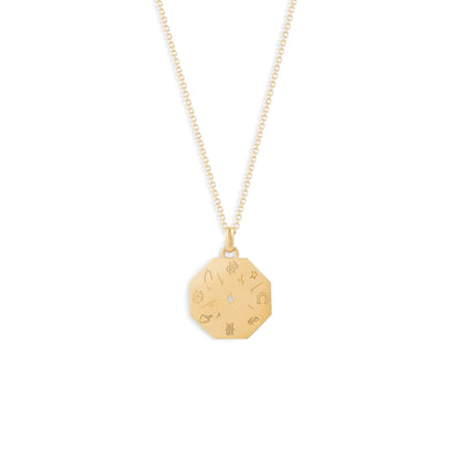 Médaille Fortuna - Or 18 carats et diamant