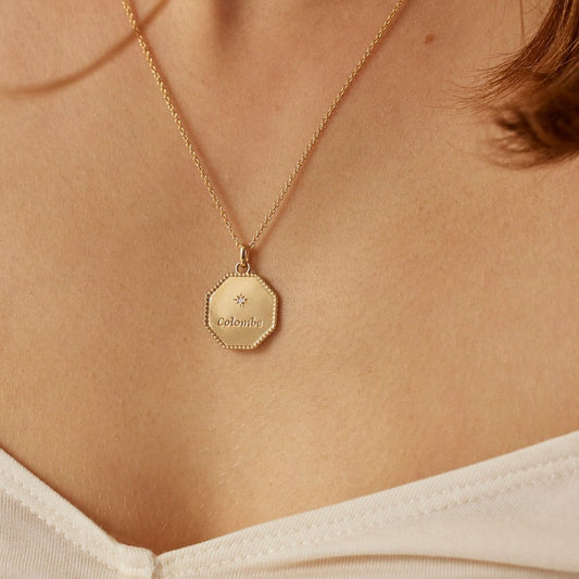 Médaille My Poinçon 22 perles d'or - Or 18 carats et diamant