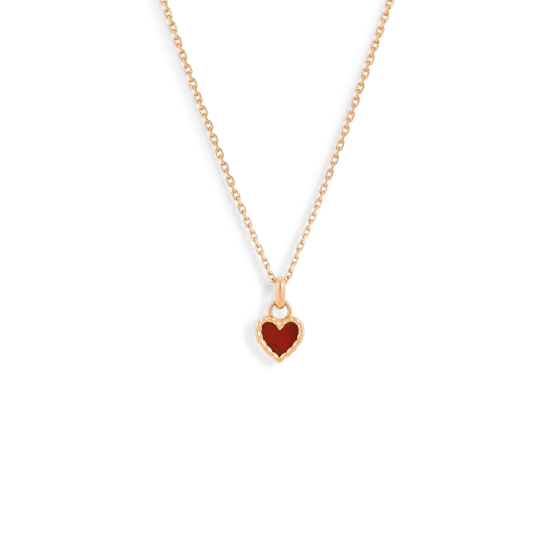 Pendentif Nuances coeur cornaline - Or rose 18 carats