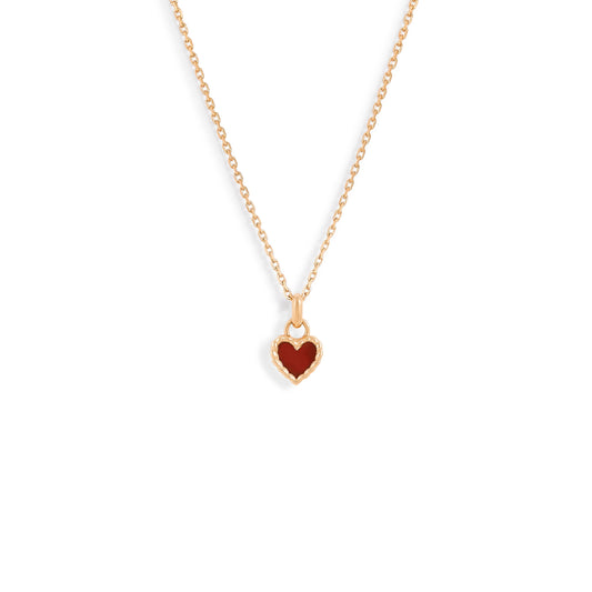 Pendentif Nuances coeur cornaline - Or rose 18 carats