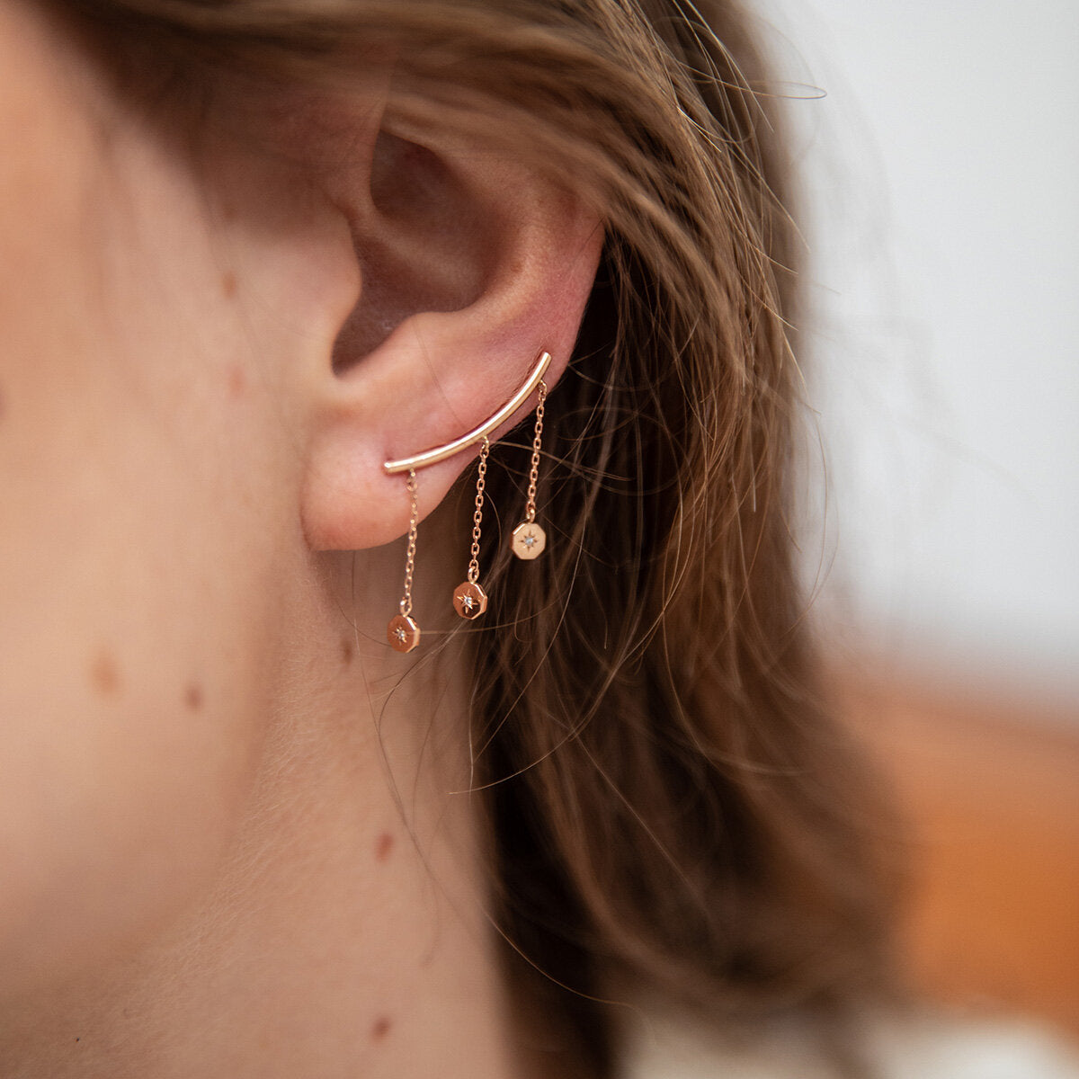 Boucle d'oreille Éternité Valse - Or 18 carats