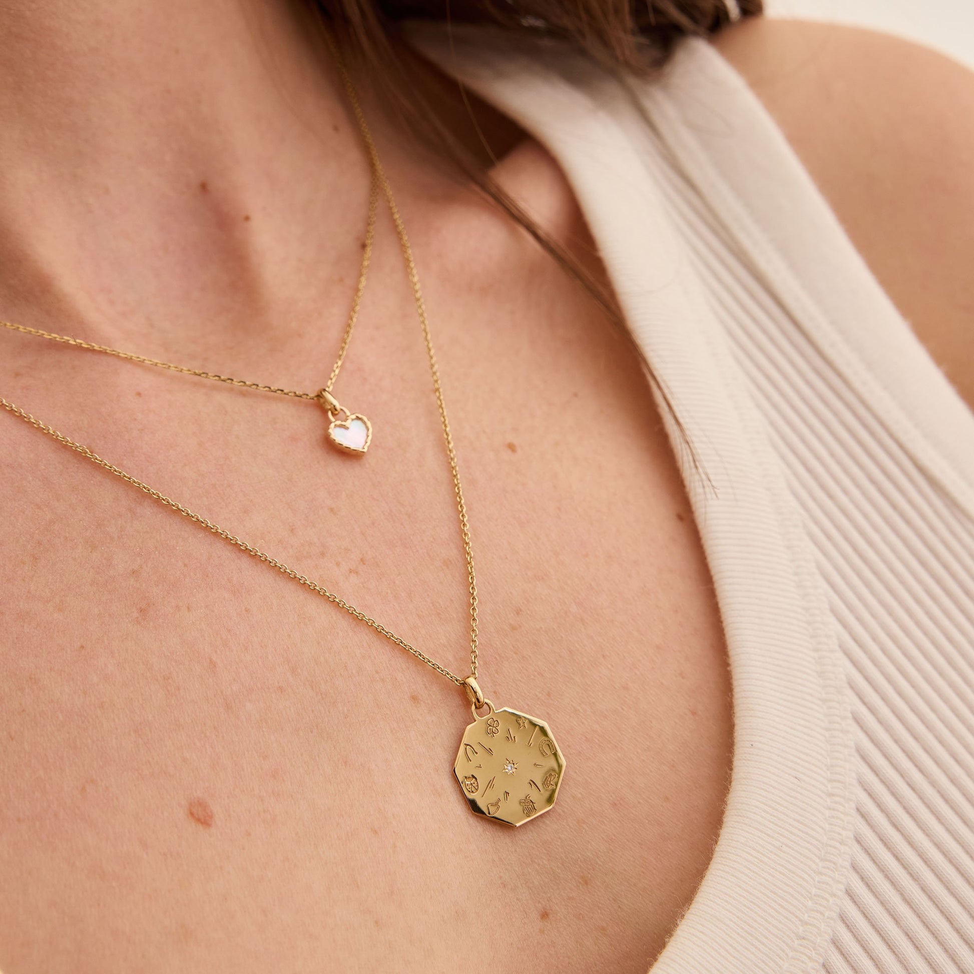 Médaille Fortuna - Or 18 carats et diamant