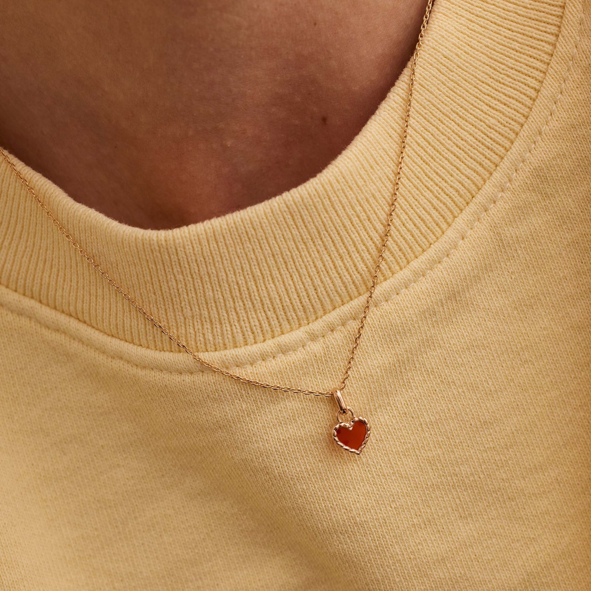 Pendentif Nuances coeur cornaline - Or rose 18 carats