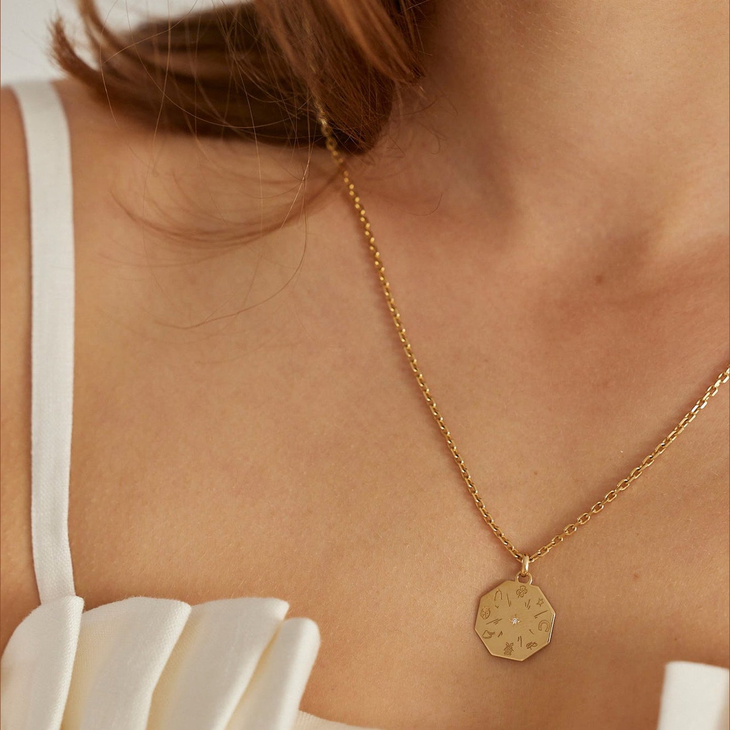 Médaille Fortuna - Or 18 carats et diamant