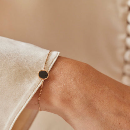 Bracelet Nuances Onyx - Or rose 18 carats