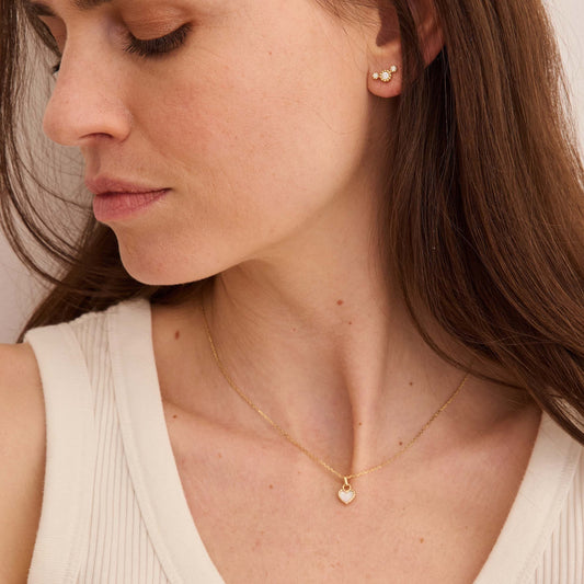 Pendentif Nuances coeur nacre - Or jaune 18 carats