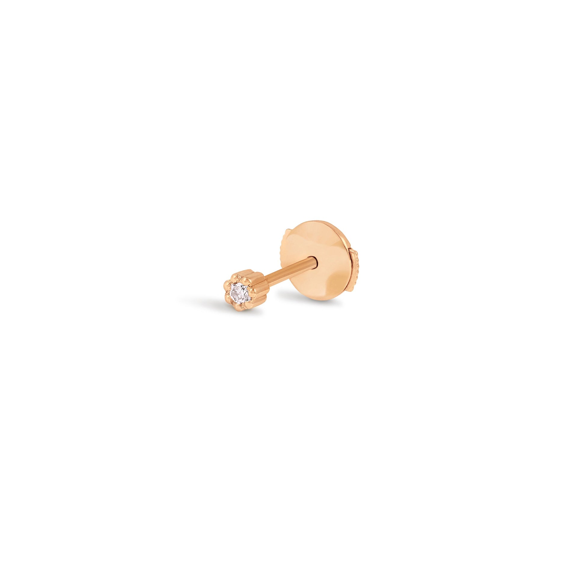 Puce d'oreille Mini Marguerite - Or 18 carats et diamant