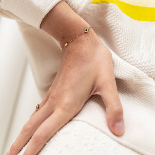 Bracelet Marguerite tsavorite - Or jaune 18 carats